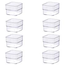Kit 8 Organizador de Gavetas 7,5x7,5x5,2Cm Transparente