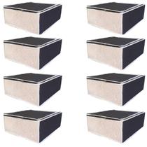 Kit 8 Organizador de Nylon 40x40x11 Preto Toalhas Edredom Kit 8 Organizador de Nylon 40x40x11 Preto Toalhas Edredom