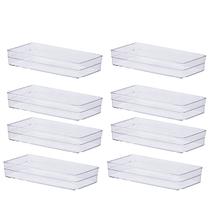 Kit 8 Organizador Diamond Transparente 30x15x5,2