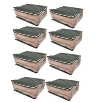 Kit 8 Organizador Para Guarda Roupas E Gavetas Cinza G