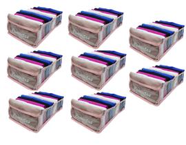 Kit 8 Organizadores de Camisetas Transp. e Rosa 543 VB Home