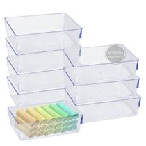 Kit 8 Organizadores Multiuso Acrilico 11,7x17,5x5,5 Cm (Plastutti)