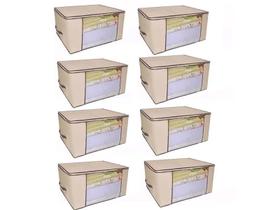 Kit 8 Organizadores Multiuso Marfim 60x45x30cm 621 VB Home