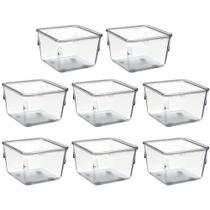 Kit 8 Organizadores Multiuso - Pote Acrílico Cristal Acrimet 970