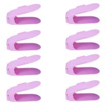 Kit 8 Organizadores Sapatos Reforçado Regulagem Altura Rosa