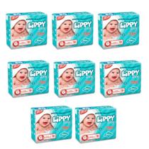 Kit 8 pacotes fraldas infantis com 16 tiras lippy baby - g - total 128 fraldas Kit 8 pacotes fraldas infantis com 16 tiras lippy baby - g - total 128 fraldas
