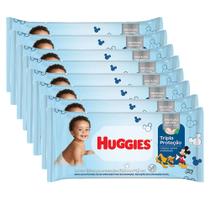 Kit 8 Pacotes Lenço Umedecido Huggies Tripla Proteção - 88 Unidades Kit 8 Pacotes Lenço Umedecido Huggies Tripla Proteção - 88 Unidades