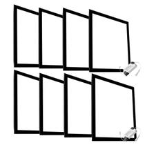 Kit 8 Painel Plafon Led 18w Embutir Quadrado Preto Branco Frio 6500k Bivolt 110/220v