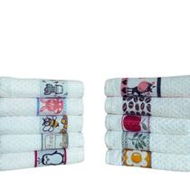 Kit 8 Pano De Copa Prato Atoalhado Felpudo Gourmet