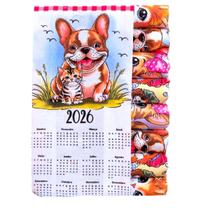 Kit 8 Pano De Prato Calendário 2026 Pet - 4 Estampas Sortida Kit 8 Pano De Prato Calendário 2026 Pet - 4 Estampas Sortida