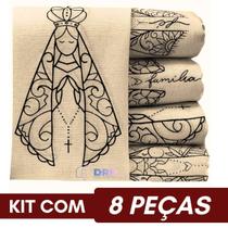 Kit 8 Pano De Prato Cru Master Chef Estampas Nossa Senhora Cozinha Louça Casa Dia a Dia