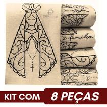 Kit 8 Pano De Prato Cru Master Chef Estampas Nossa Senhora