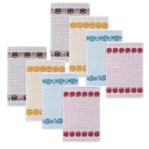 Kit 8 panos de copa teka gourmet 42x63 cm 100% algodão