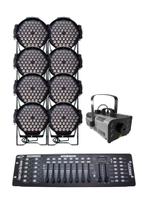 Kit 8 Par Led 60 Leds Rgb Full+Maq Fumaça 1200W+Mesa Dmx512