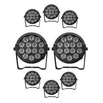 Kit 8 Par Led Slim 14X12W Rgbw
