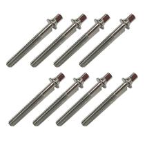 Kit 8 Parafuso Afinação De Bateria 45Mm X 6Mm M6 Cromado