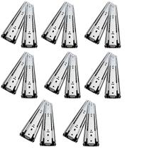 Kit 8 Pares de Corrediças Telescópicas Reforçadas para Gaveta Trilho Zincado Abertura Total 250mm/30
