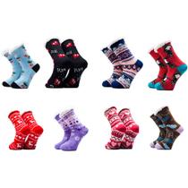 Kit 8 Pares De Meias Térmica Forrada Lã Adulto Unissex Antiderrapante Para O Frio Inverno Kit 8 Pares De Meias Térmica Forrada Lã Adulto Unissex Antiderrapante Para O Frio Inverno