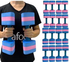 Kit 8 Pares Halteres Hidroginástica Em EVA P 1-2kg M 2-3kg Azul/Rosa Dafoca Sports Kit 8 Pares Halteres Hidroginástica Em EVA P 1-2kg M 2-3kg Azul/Rosa Dafoca Sports