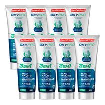 Kit 8 Pasta de Dente Gel 90g Oxypro Combate Manchas Aftas Creme Gel Dental Dentalclean