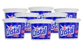 Kit 8 Pasta Limpeza Cristal Rosa Desengordurante 500g Urca