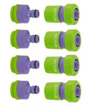 Kit 8 Pç -conexão+engate Mangueira Jardim 3/4 C/ Bloqueio