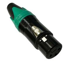 Kit 8 pçs - plug xlr femêa - verde e preto ( cannon femêa )