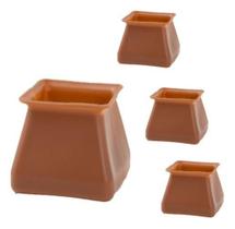 Kit 8 Pçs Quadrado Protetor Silicone Para Pé De Cadeira Mesa
