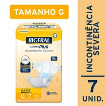 Kit 8 pct. c/7 Unidades Fralda Geriátrica Bigfral Derma Plus tamanho G
