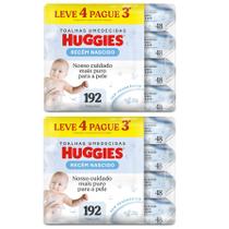 Kit 8 pctes Toalhas Umedecidas Huggies RN 48 Un cada Total 384 Unidades.