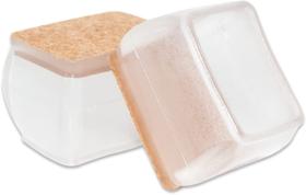 Kit 8 Pé Cadeira Retangular Pezinho De Silicone Protetora Feltro Anti Risco Diminui Barulho
