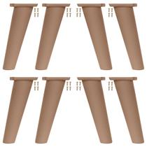 Kit 8 Pé Retrô de Plástico Marrom Resistente para Móveis Cômoda Design Clássico e Fácil Instalação