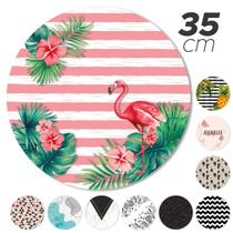 Kit 8 Peça Jogo Americano Base Redonda Mdf Sousplat Flamingo