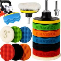 Kit 8 Peças 3 Pol. 80mm Disco Espuma Boina Lã Prato Pino M14 Polimento Automotivo KP6