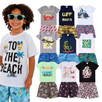 Kit 8 Peças 4 Conjuntos Infantil Estampado Menino Verão Roupa Criança Envio Imediato