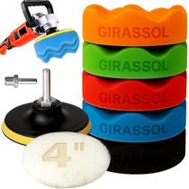 Kit 8 Peças 4 Pol. 100mm Disco Espuma Boina Lã Prato Pino M14 Polimento Automotivo KP7