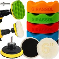 Kit 8 Peças 6 Pol. 150mm Disco Espuma Boina Lã Prato Pino M14 Polimento Automotivo KP9