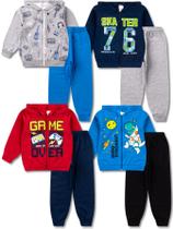 Kit 8 Peças Conjunto de Moletom Infantil Masculino Roupa Inverno Menino - 4 Jaquetas e 4 Calças