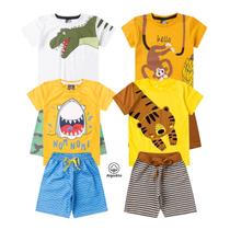 Kit 8 Peças Conjunto Infantil Masculino Roupa Menino Verão Estampa Tigrinho Tigre Macaquinho Macaco Kit 8 Peças Conjunto Infantil Masculino Roupa Menino Verão Estampa Tigrinho Tigre Macaquinho Macaco