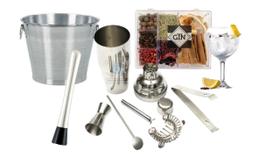 Kit 8 Peças Coqueteleira Gin Tônica Balde de Gelo Caipirinha Barman Bartender Profissional