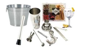 Kit 8 Peças Coqueteleira Gin Tônica Balde de Gelo Caipirinha Barman Bartender Profissional