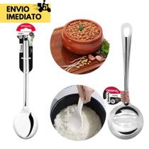 Kit 8 Peças Cozinha Inox 2 Concha 2 Escumadeira 2 Colher de Arroz e 2 Pegador de Massas, Ideal p/ su