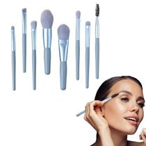 Kit 8 Peças De Pincéis De Maquiagem Pequenos C/ Estojo Para Viagem Kit 8 Peças De Pincéis De Maquiagem Pequenos C/ Estojo Para Viagem