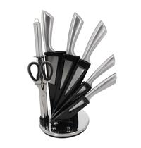 Kit 8 Peças Facas Inox Amolador Tesoura Suporte Cozinha Lar