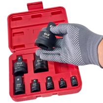 Kit 8 Peças Jogo Adaptador De Catraca Para Soquete De Impacto Aço Cromo Molibdênio Macho e Fêmea Kit 8 Peças Jogo Adaptador De Catraca Para Soquete De Impacto Aço Cromo Molibdênio Macho e Fêmea