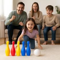 Kit 8 Peças Jogo Infantil Boliche Unicórnio Diversão Educativo Estimulo Criatividade Básico