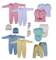 Kit 8 Peças Macaçãobody Bebe E Mijão Suedine 100 Algodão
