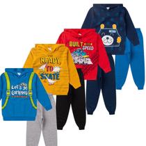 Kit 8 Peças Moletom Menino Menina Inverno 4 Casaco + 4 Calça