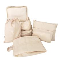 Kit 8 Peças Organizador Mala De Viagem Porta Sapatos Bege Kit 8 Peças Organizador Mala De Viagem Porta Sapatos Bege