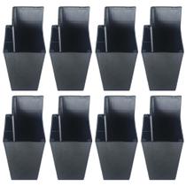 Kit 8 Peças - Pé Guaco Preto De 7cm Para Armário Comoda Guarda Roupa